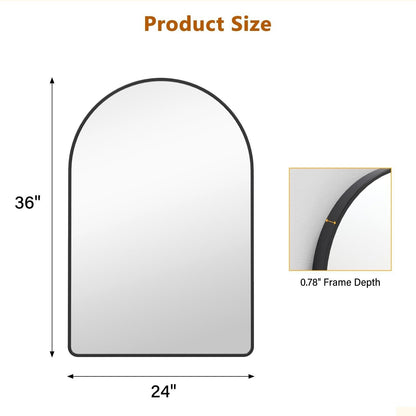 Specchio rotondo nero opaco