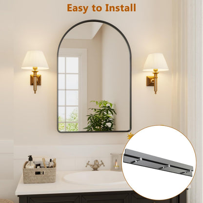 Specchio rotondo nero opaco