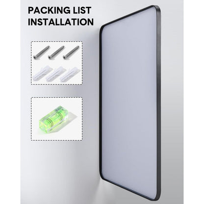 Specchio rotondo nero opaco