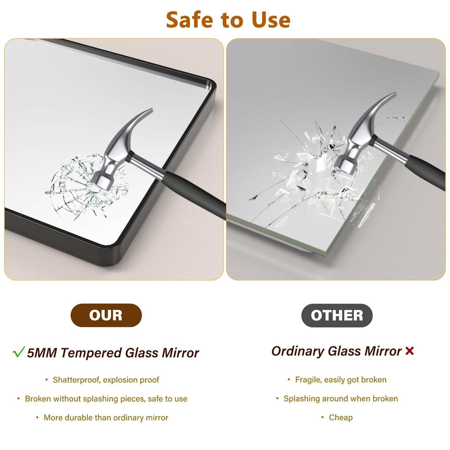 Specchio rotondo nero opaco