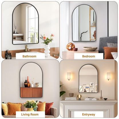 Specchio rotondo nero opaco