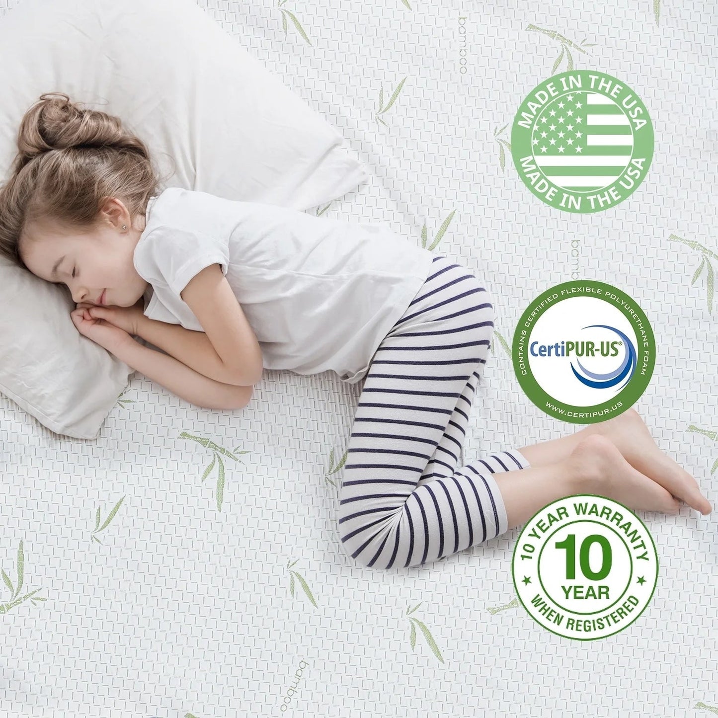 Materasso in una scatola, materassi in memory foam al tè verde con gel rinfrescante da 6 pollici, materasso per letto semirigido