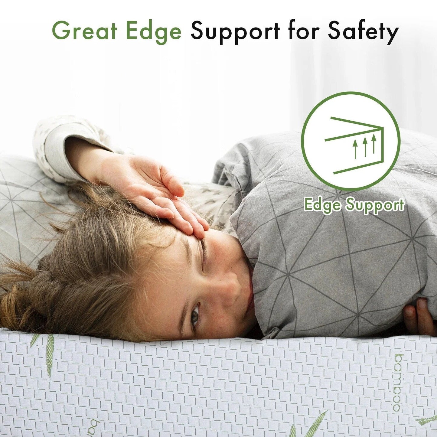 Materasso in una scatola, materassi in memory foam al tè verde con gel rinfrescante da 6 pollici, materasso per letto semirigido