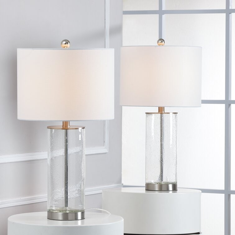 Set di lampade da tavolo in vetro trasparente da 23,75 pollici (set di 2) - 13*13*23,75 pollici