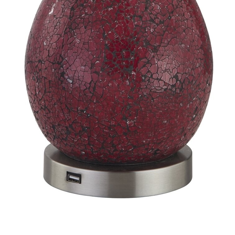 Set di lampade da tavolo in vetro 25.25 con USB (set di 2)