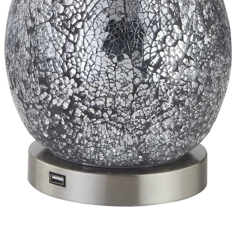 Set di lampade da tavolo in vetro 25.25 con USB (set di 2)