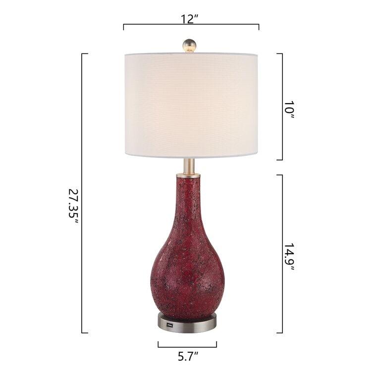 Set di lampade da tavolo in vetro 25.25 con USB (set di 2)