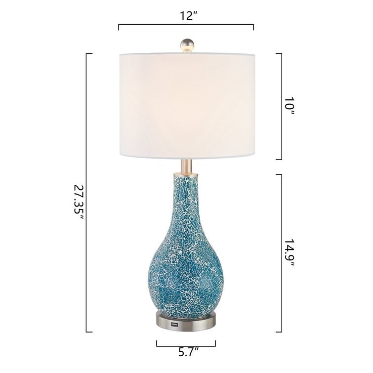 Set di lampade da tavolo in vetro 25.25 con USB (set di 2)