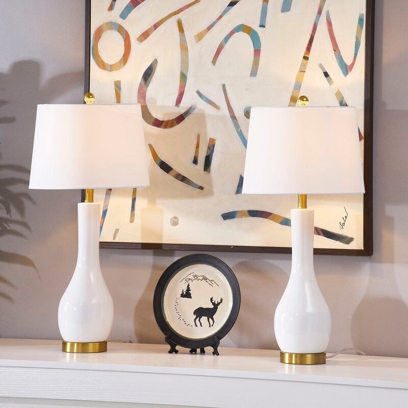 Set di lampade da tavolo in ceramica 28.5 con USB (set di 2)