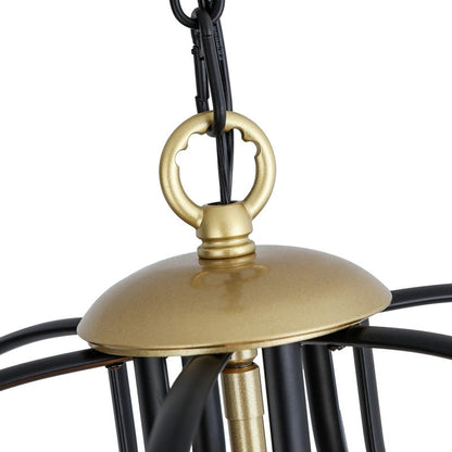 Maxax 4 - Lampadario geometrico unico con dettagli in ferro battuto - 17,7*17,3*17,3