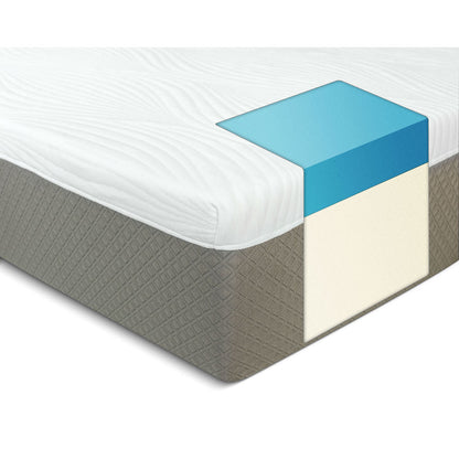 Materasso in memory foam gel ecologico Maxrest da 10 pollici per letto singolo - Bianco