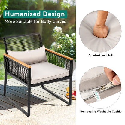 Gruppo di sedute Mcferran per 4 persone con cuscini