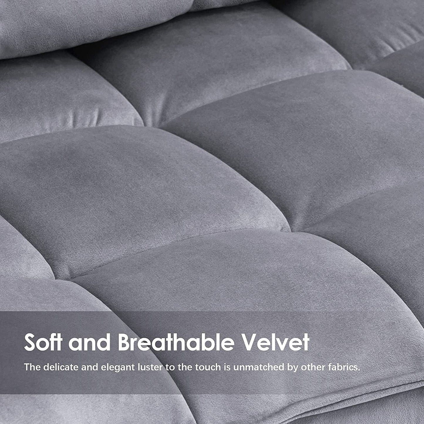 Poltrona Mcombo con poggiapiedi, poltrona con schienale alto imbottito in velluto, sedie imbottite con gambe in metallo per camera da letto e soggiorno 4079