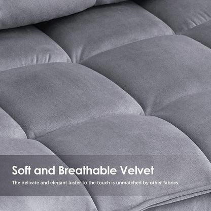 Poltrona Mcombo con poggiapiedi, poltrona con schienale alto imbottito in velluto, sedie imbottite con gambe in metallo per camera da letto e soggiorno 4079