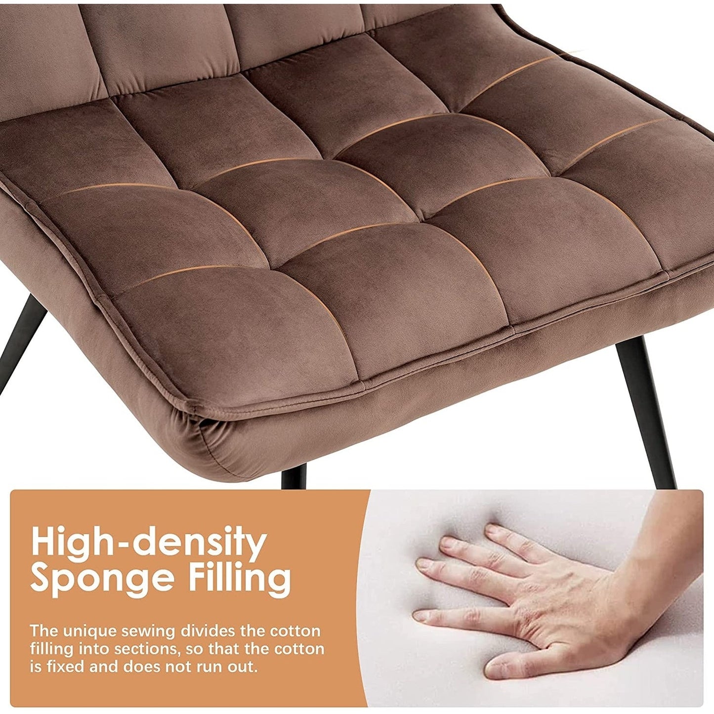 Poltrona Mcombo con poggiapiedi, poltrona con schienale alto imbottito in velluto, sedie imbottite con gambe in metallo per camera da letto e soggiorno 4079