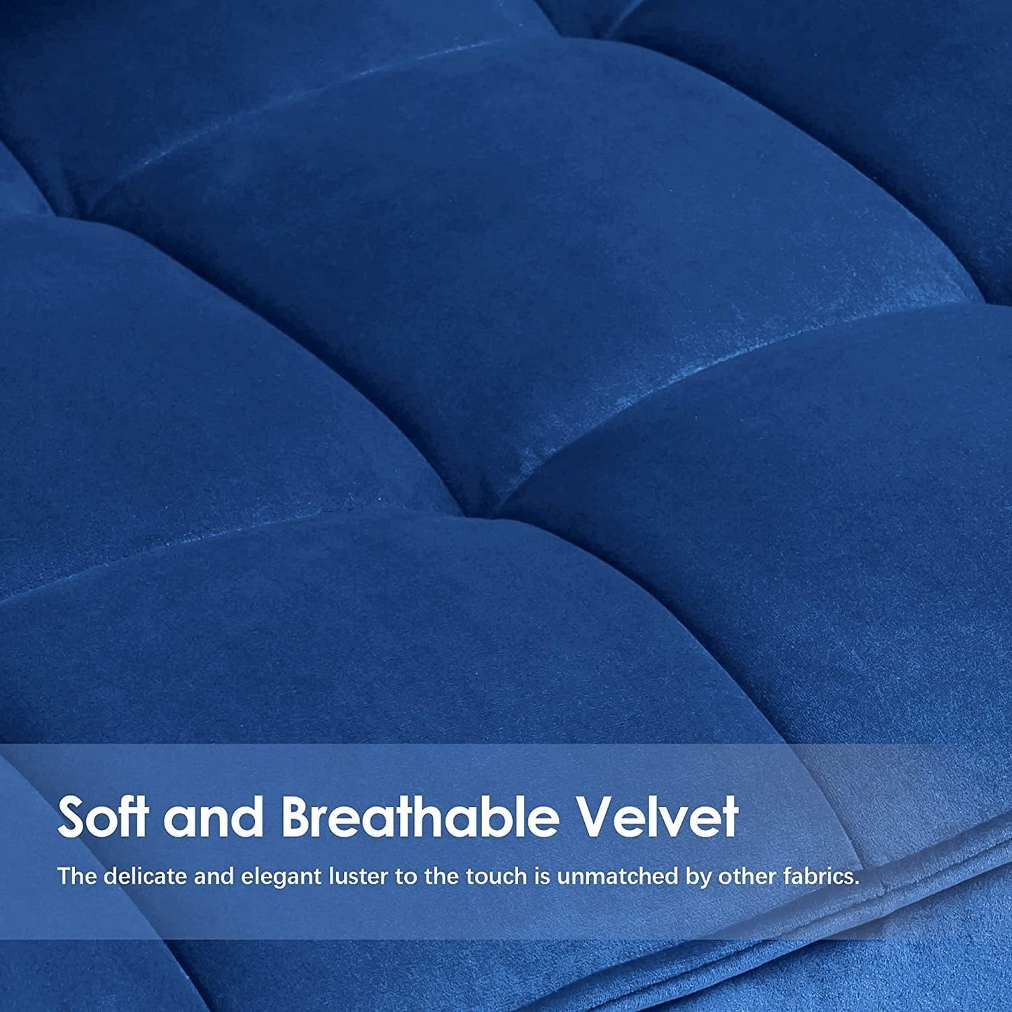 Poltrona Mcombo con poggiapiedi, poltrona con schienale alto imbottito in velluto, sedie imbottite con gambe in metallo per camera da letto e soggiorno 4079