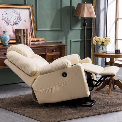 Poltrona reclinabile elettrica MCombo con massaggio e calore, 3 posizioni, porte USB, similpelle 7040