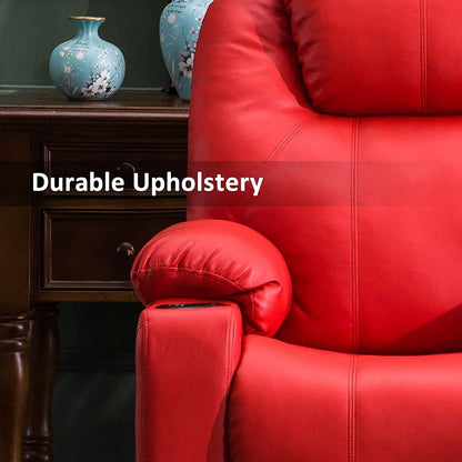 Poltrona reclinabile elettrica MCombo con massaggio e calore, 3 posizioni, porte USB, similpelle 7040