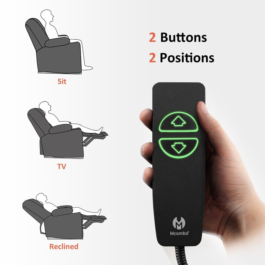 Poltrona reclinabile elettrica MCombo con riscaldamento e massaggio, tessuto 6079/PR670