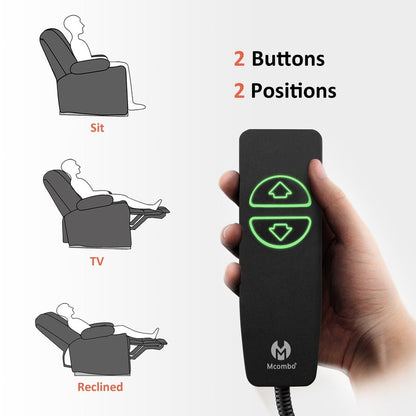 Poltrona reclinabile elettrica MCombo con riscaldamento e massaggio, tessuto 6079/PR670