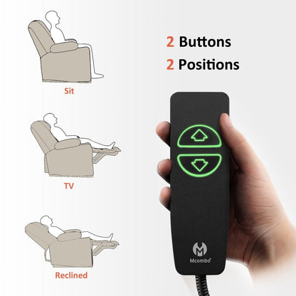 Poltrona reclinabile elettrica MCombo con riscaldamento e massaggio, tessuto 6079/PR670