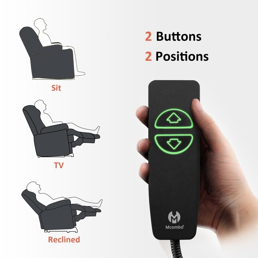 Poltrona reclinabile elettrica Mcombo con massaggio e calore, similpelle 7050