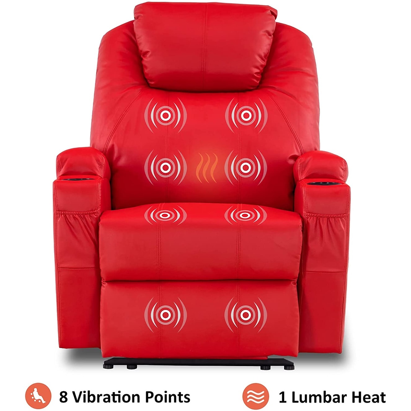 Poltrona reclinabile elettrica Mcombo con massaggio e calore, similpelle 7050