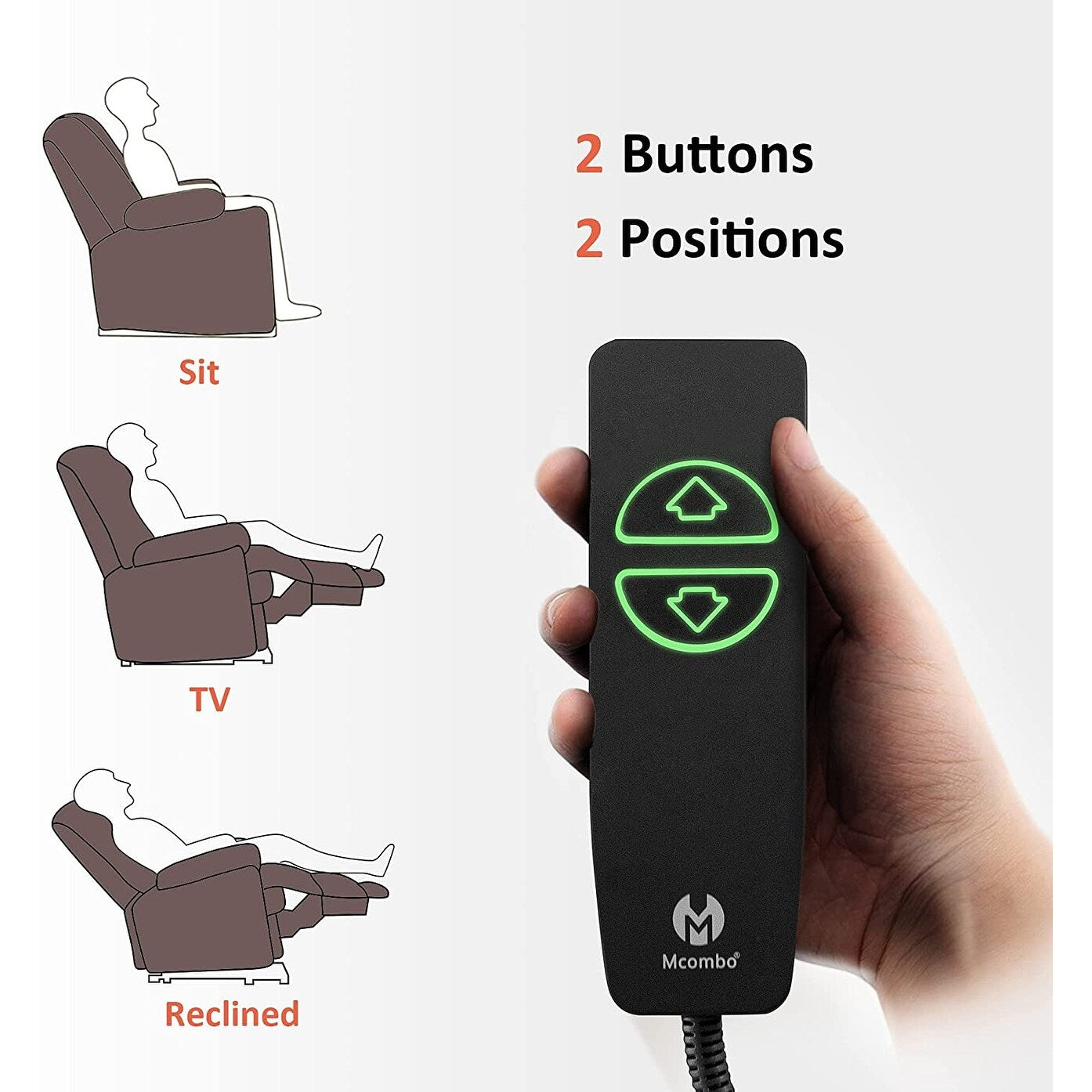 Poltrona reclinabile elettrica Mcombo con massaggio e calore, similpelle 7050
