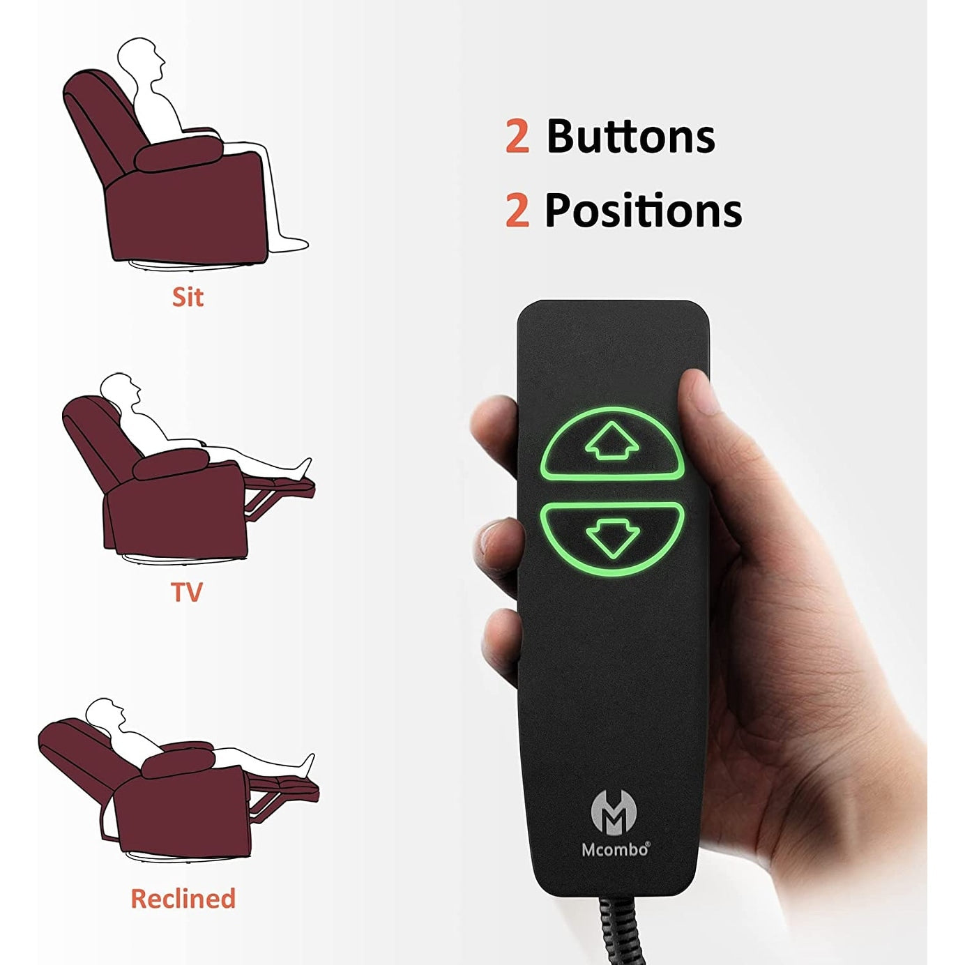Poltrona reclinabile girevole elettrica MCombo Large con massaggio e calore, in similpelle 7748