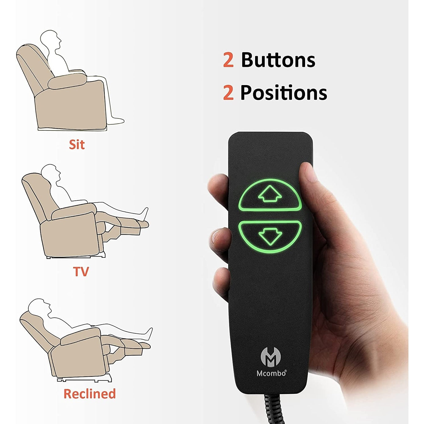 Poltrona reclinabile girevole elettrica MCombo Large con massaggio e calore, in similpelle 7748