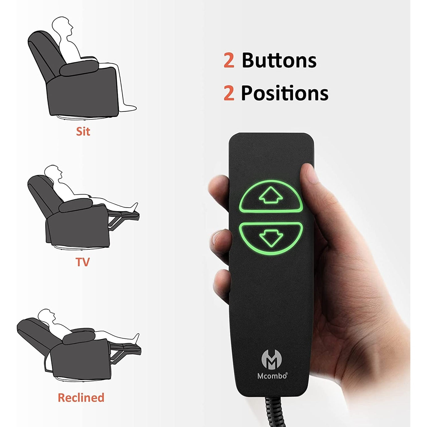 Poltrona reclinabile girevole elettrica MCombo Large con massaggio e calore, in similpelle 7748