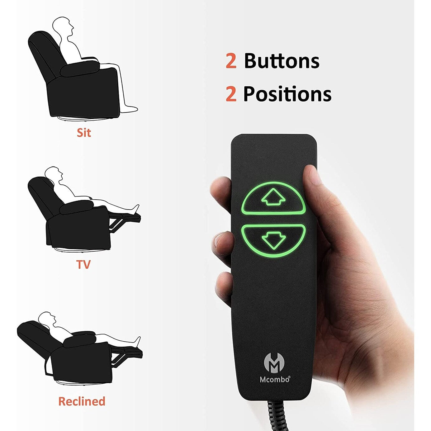 Poltrona reclinabile girevole elettrica MCombo Large con massaggio e calore, in similpelle 7748