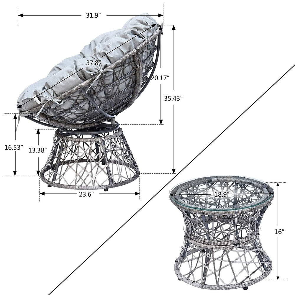 Sedia in vimini Papasan per 2 persone, modello Mcombo Patio Furniture