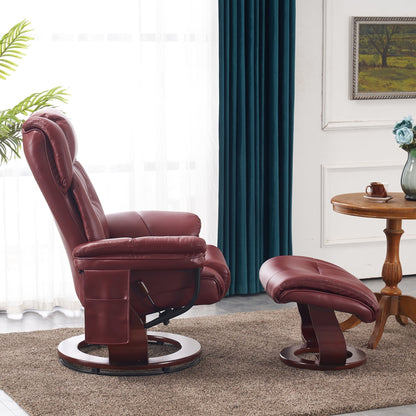 Poltrone reclinabili girevoli MCombo con poggiapiedi, poltrone TV con massaggio vibrante e tasca laterale