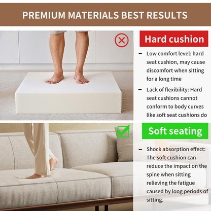 Divano a 4 posti in stile moderno di metà secolo, rivestimento in cotone e lino color noce, fodere rimovibili e lavabili, cuscini profondi con guanciali