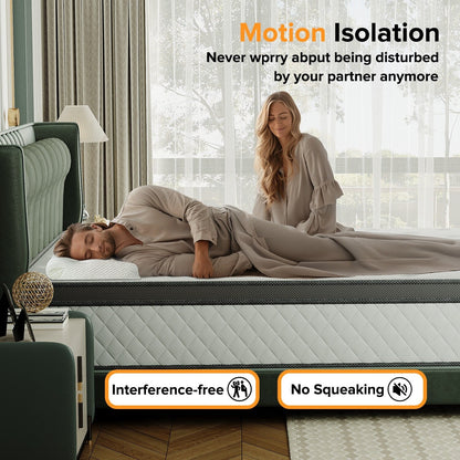 Materasso ibrido di livello di comfort medio da 8 pollici, traspirante e rinfrescante - TWIN