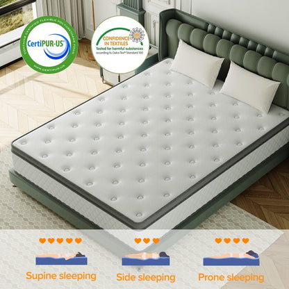 Materasso ibrido di livello di comfort medio da 8 pollici, traspirante e rinfrescante - TWIN