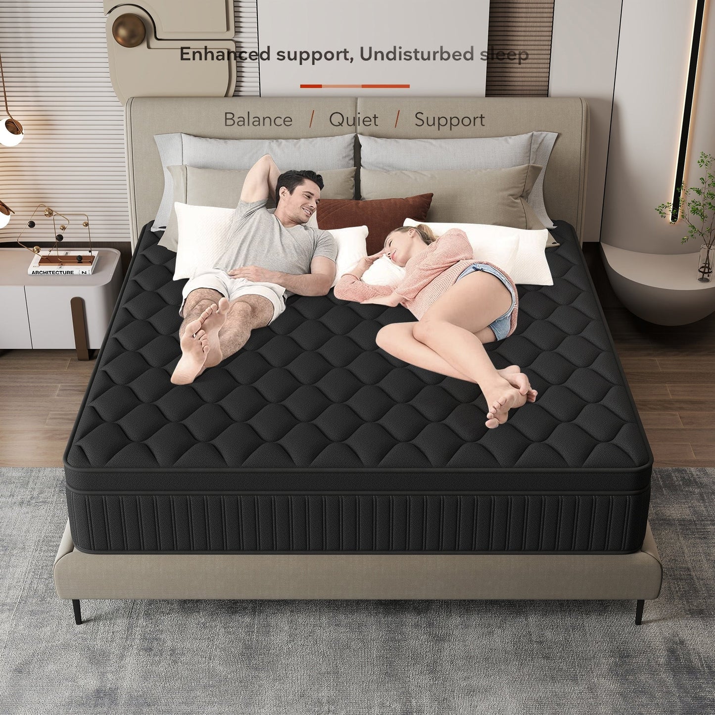 Materasso ibrido a molle insacchettate medie da 12 pezzi in una scatola