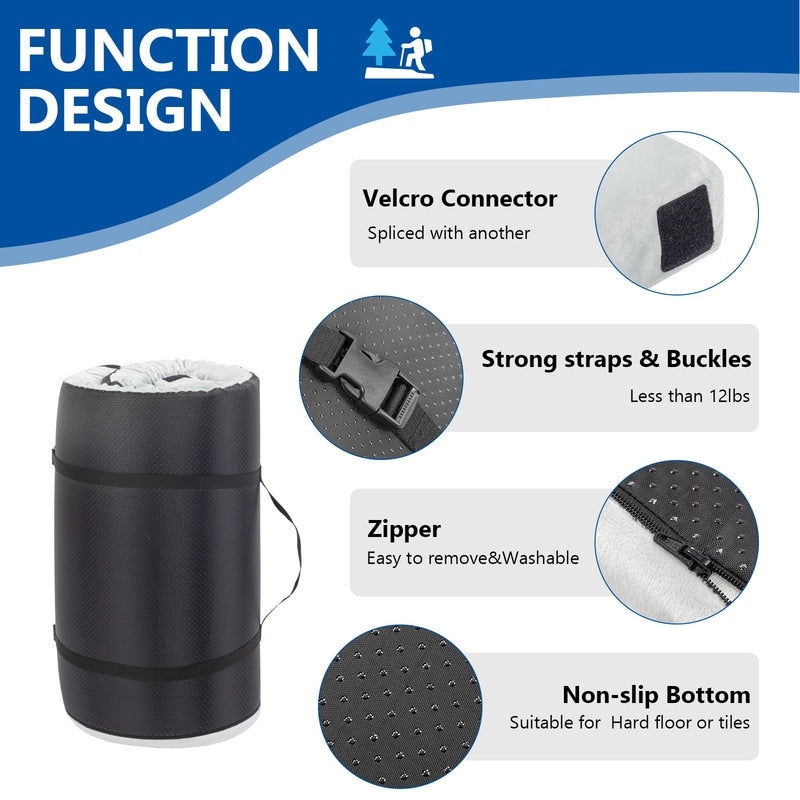 Materasso da campeggio in memory foam con cuscino, fodera rimovibile e borsa portaoggetti