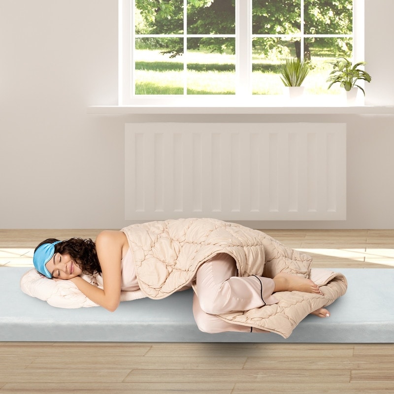 Materasso da campeggio in memory foam con fodera rimovibile e borsa portaoggetti