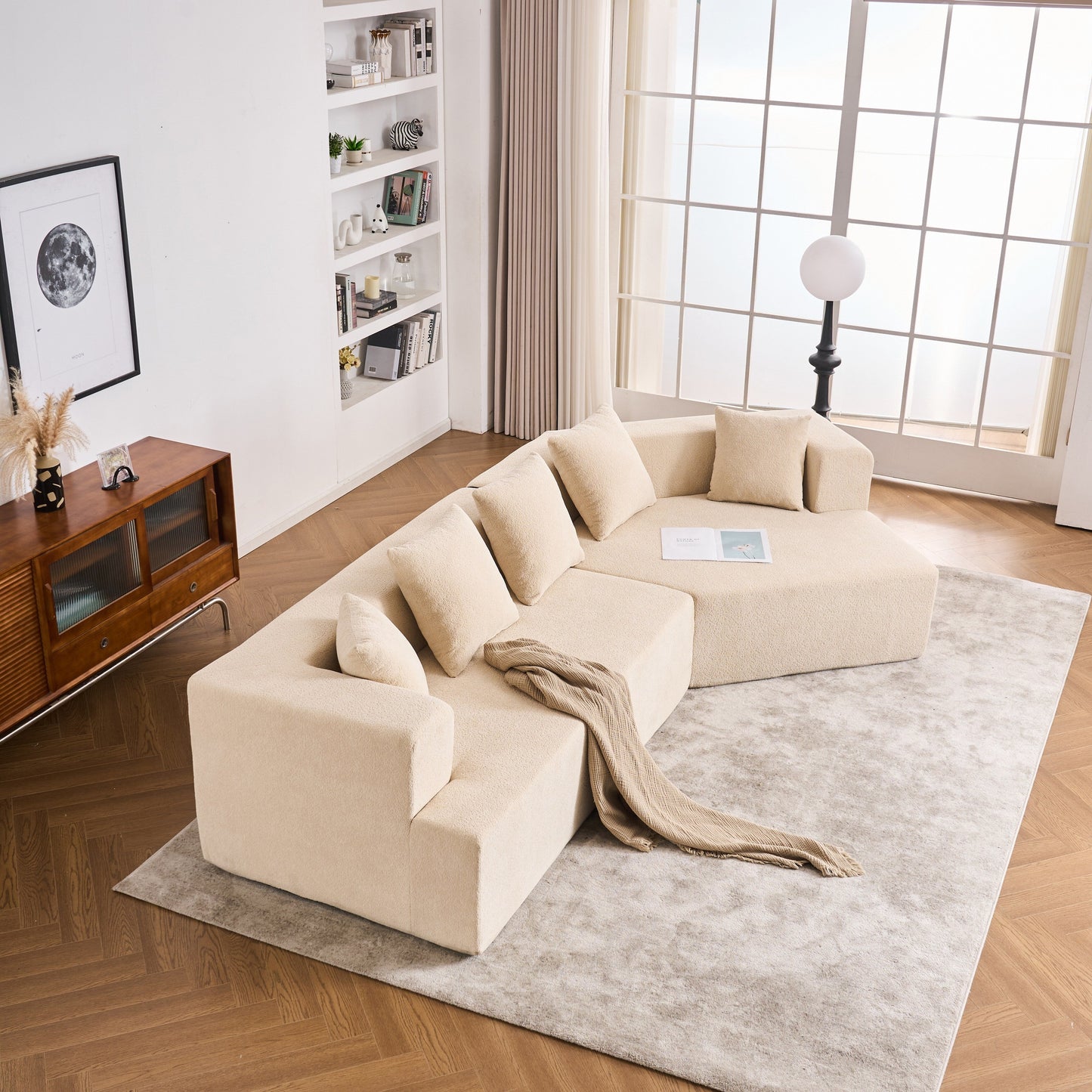 Divano in memory foam, nessuna installazione e facile da trasportare, divano moderno con seduta profonda e tessuto in ciniglia