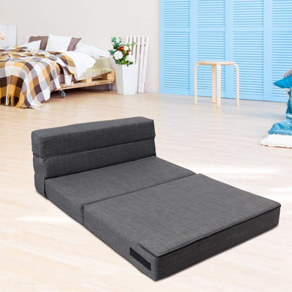 Divano letto pieghevole in memory foam - Divano letto singolo con fodera e cuscino lavabili, futon grigio scuro per gli ospiti