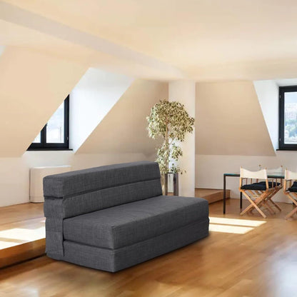 Divano letto pieghevole in memory foam - Divano letto singolo con fodera e cuscino lavabili, futon grigio scuro per gli ospiti