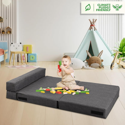 Divano letto pieghevole in memory foam - Divano letto singolo con fodera e cuscino lavabili, futon grigio scuro per gli ospiti