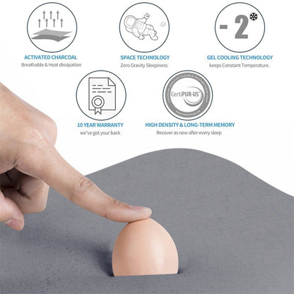 Materasso in memory foam Merax da 6 pollici con gel e carbone