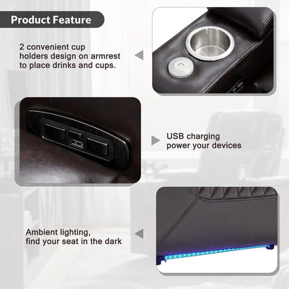 Poltrona reclinabile Merax in pelle PU con movimento elettrico e porta di ricarica USB