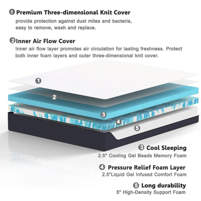 Materasso in memory foam Merax Plush da 10 pollici