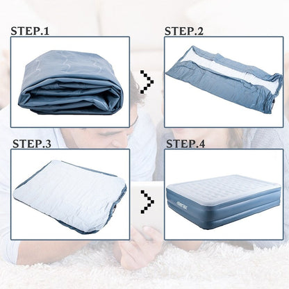 Materasso ad aria Merax rialzato da 18 pollici per letto matrimoniale con pompa elettrica integrata e cuscino