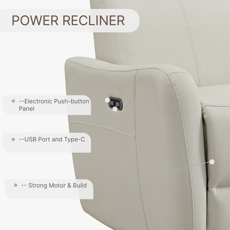 Poltrona reclinabile per allattamento Merlin Power Swivel Glider Rocker Recliner