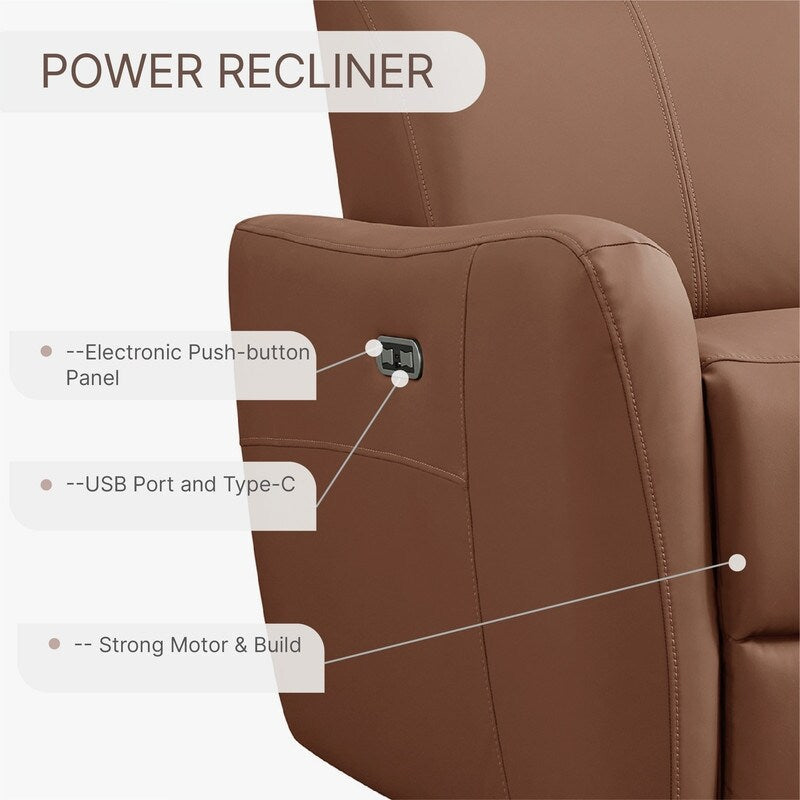 Poltrona reclinabile per allattamento Merlin Power Swivel Glider Rocker Recliner